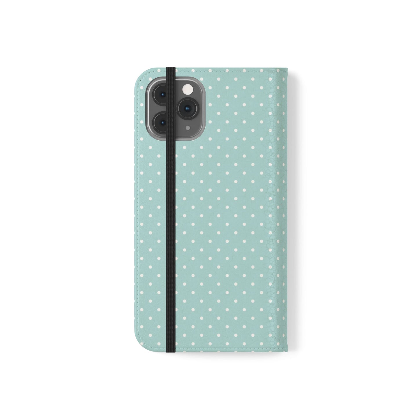 Polka Dot Flip Phone Case — Pastel Blue Polka Dot Wallet Cover