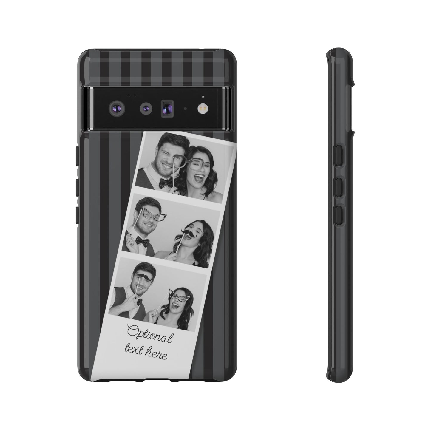 Customisable Three Image Retro Photobooth Design Tough Case for Apple iPhone, Samsung Galaxy and Google Pixel.