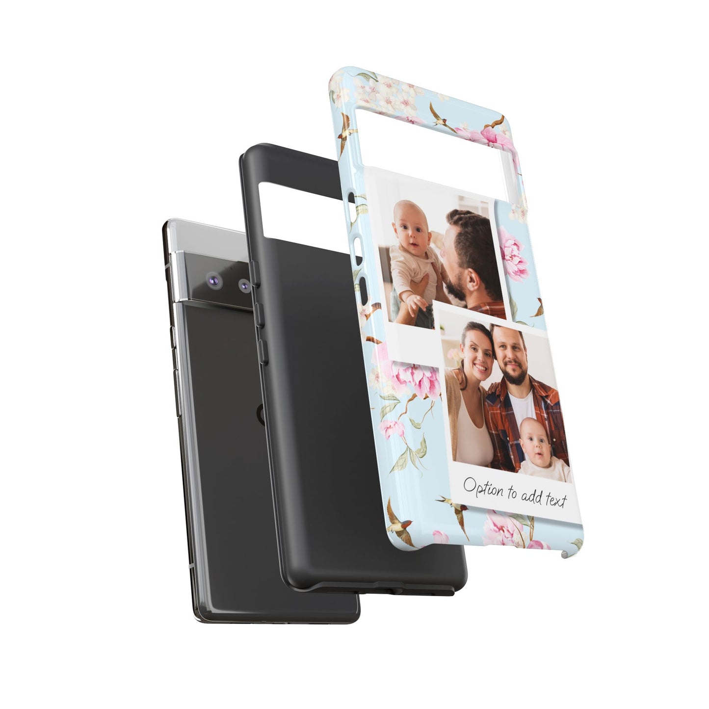 Two image Personalised Floral Photo Collage Tough Case — Personalised Family Phone Case
