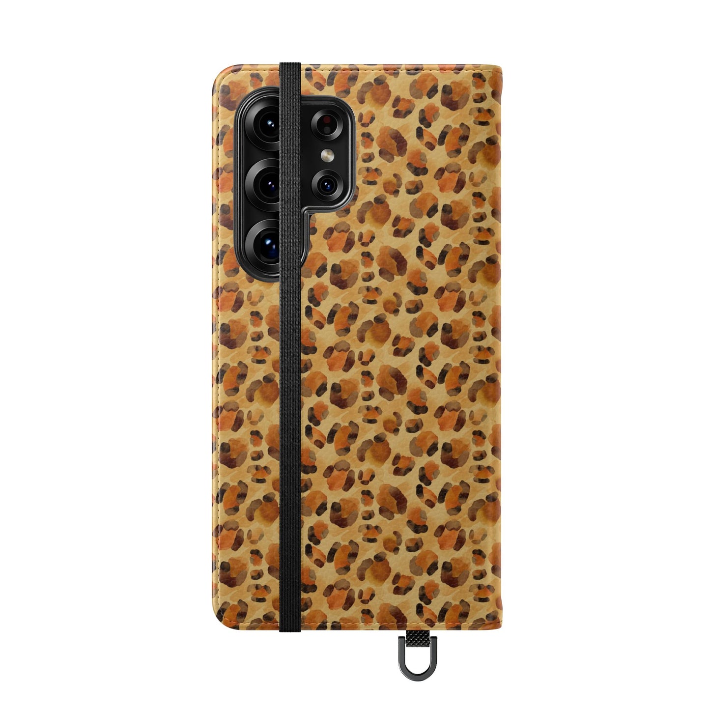 Leopard Print Flip Phone Case — Cardholder Wallet Folio