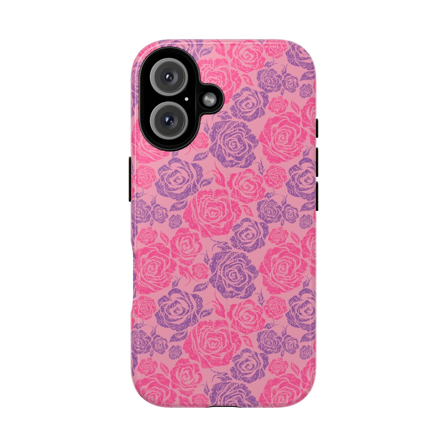 Pink & Lavender Rose Pattern Tough Phone Case
