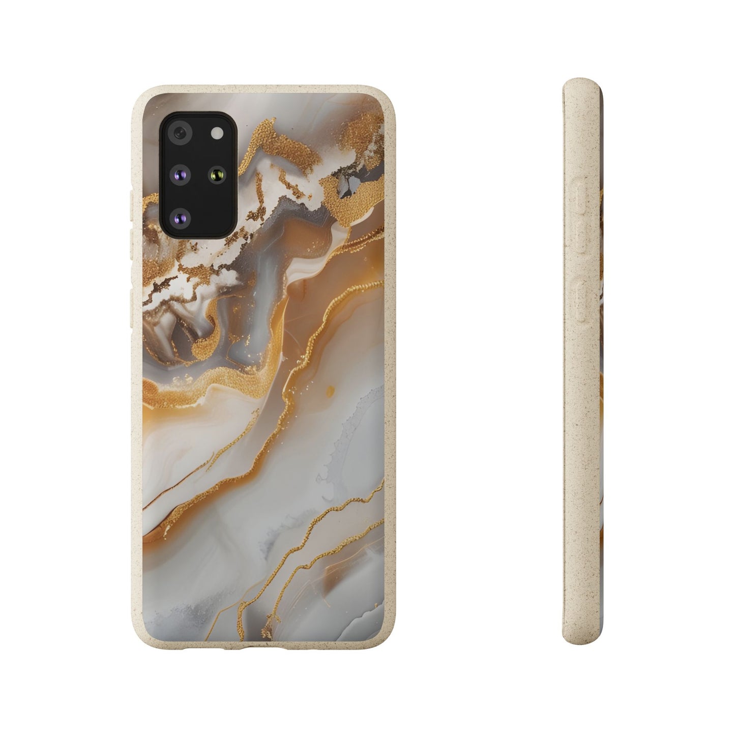 Biodegradable Marble Phone Case — Earth-Tone Agate, Eco-Friendly Phone Cover for Apple iPhone and Samsung Galaxy.