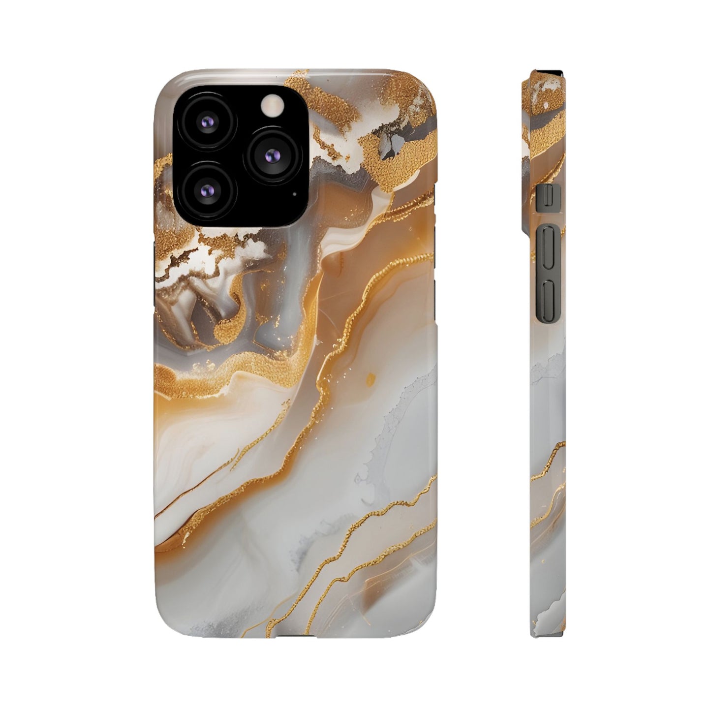Gold Agate Phone Case – Marble Geode Snap Case