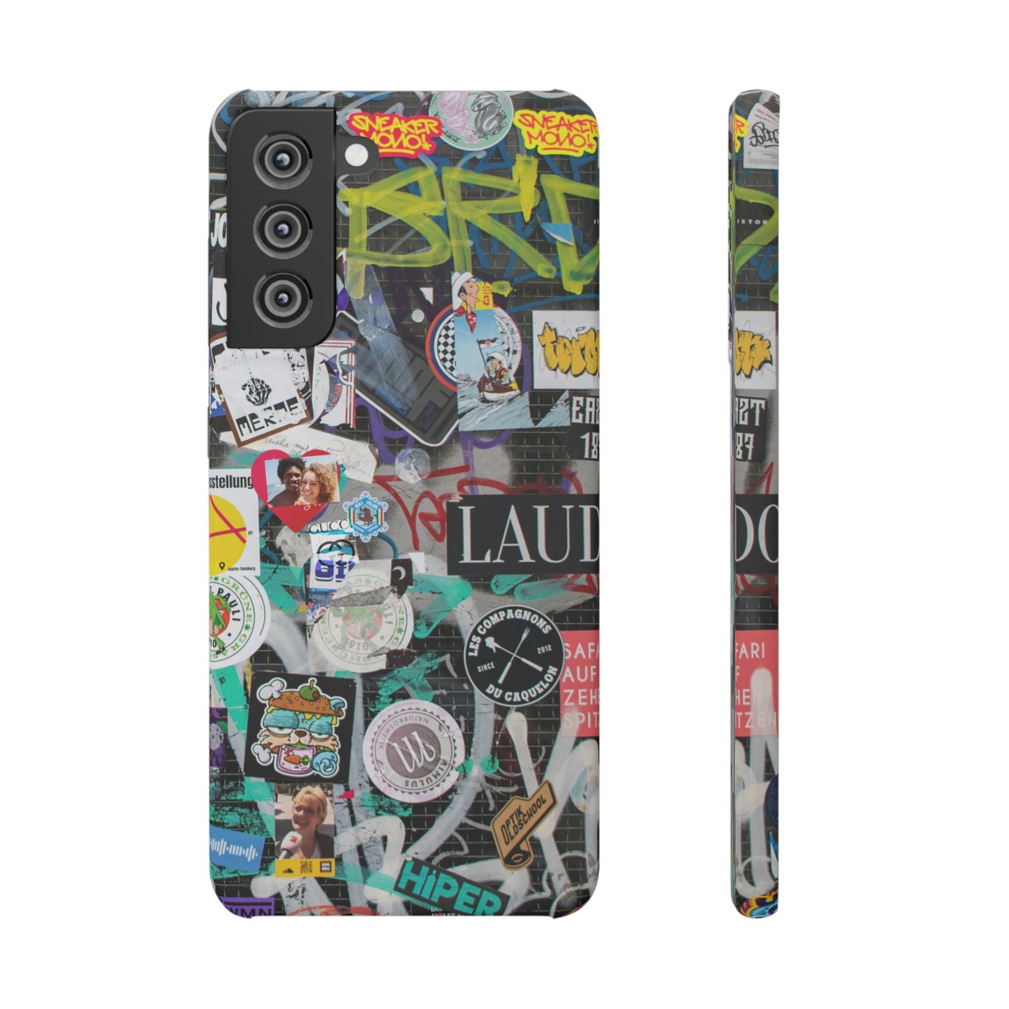 Sticker Bomb Personalised Graffiti Slim Phone Case for Apple iPhone, Samsung Galaxy and Google Pixel.