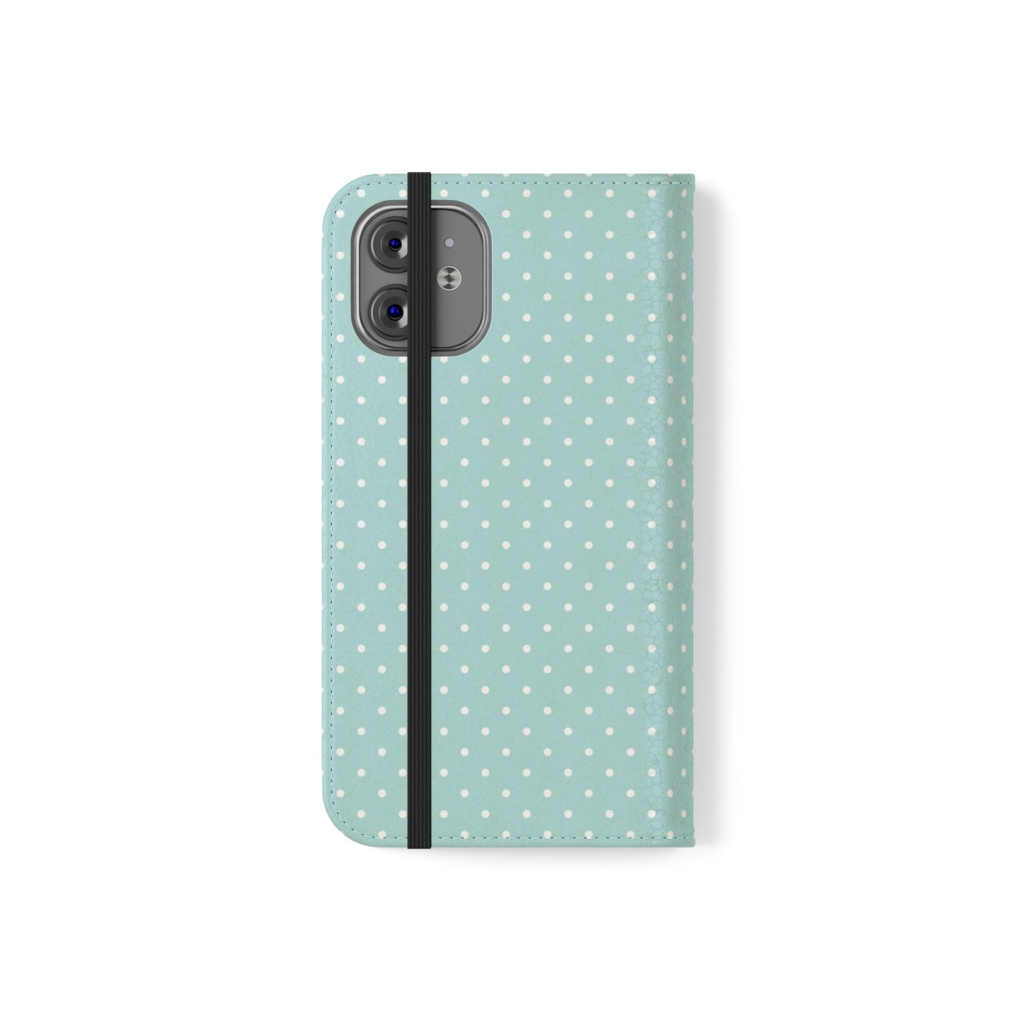 Polka Dot Flip Phone Case — Pastel Blue Polka Dot Wallet Cover
