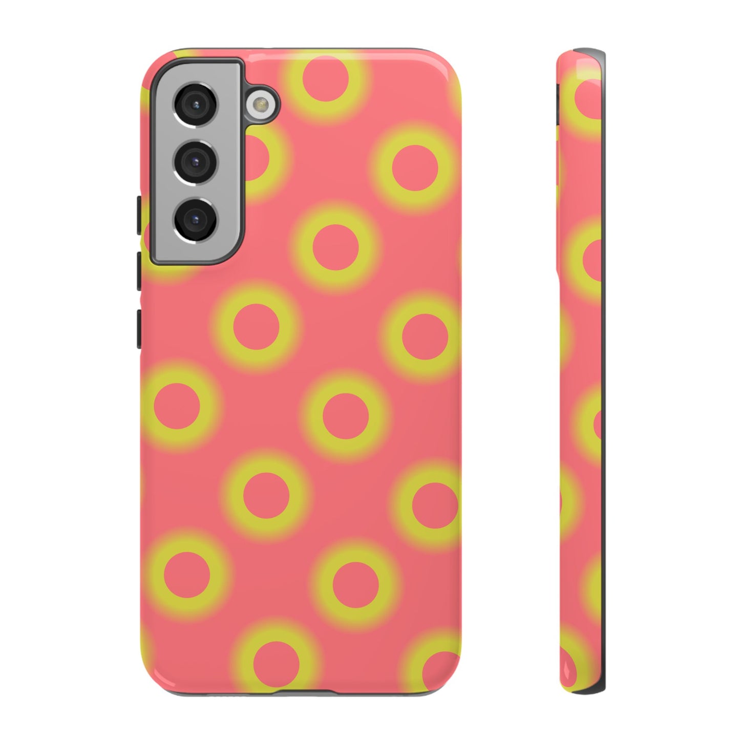 Neon Polka Dot Phone Case — Retro Pink & Lime Protective Cover