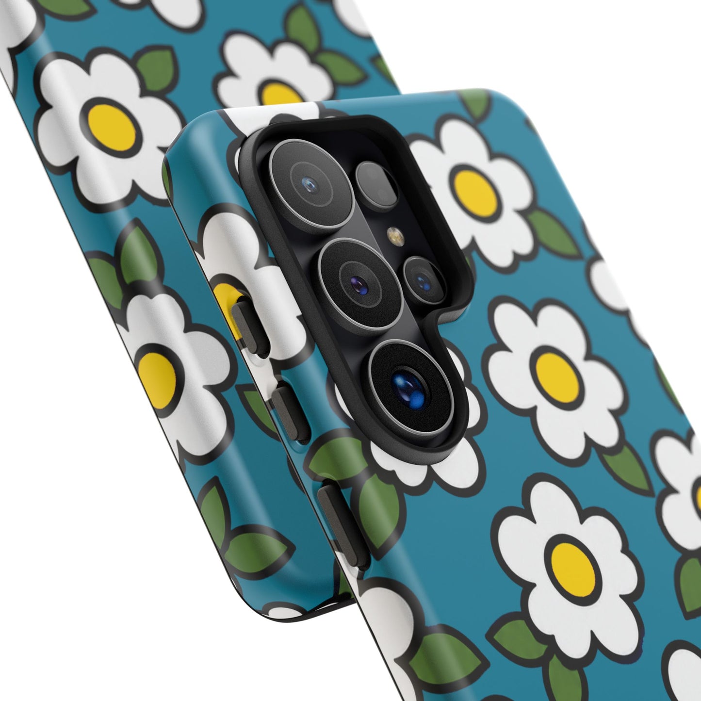 Blue Daisy Tough Phone Case — Floral Protective iPhone Cover
