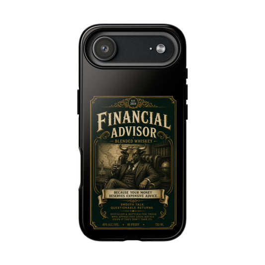 Financial Advisor Phone Case — Vintage Whiskey Label Design