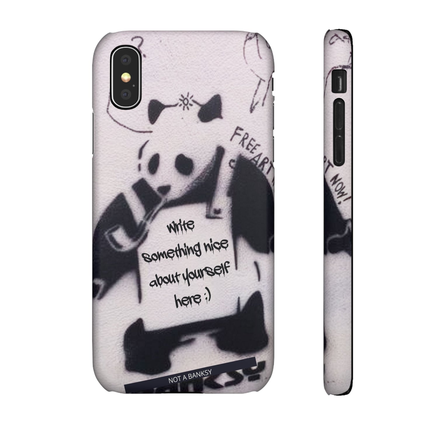Personalised Panda Stencil Phone Case for Apple iPhone, Samsung Galaxy and Google Pixel.