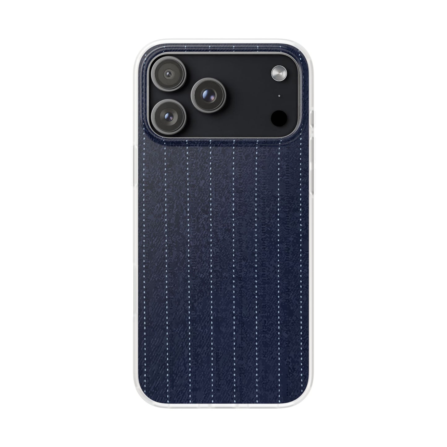 Navy Pinstripe Flexi Phone Case for Apple iPhone, Samsung Galaxy.