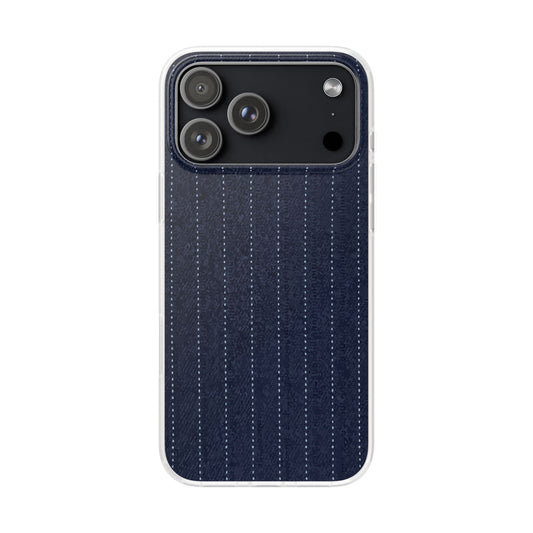 Navy Pinstripe Flexi Phone Case for Apple iPhone, Samsung Galaxy.