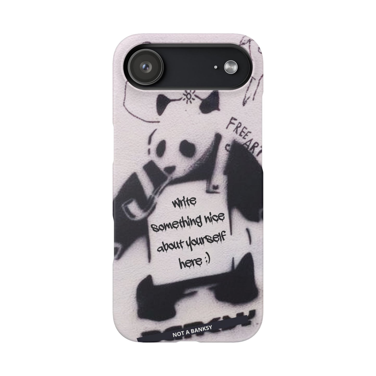 Personalised Panda Stencil Phone Case for Apple iPhone, Samsung Galaxy and Google Pixel.