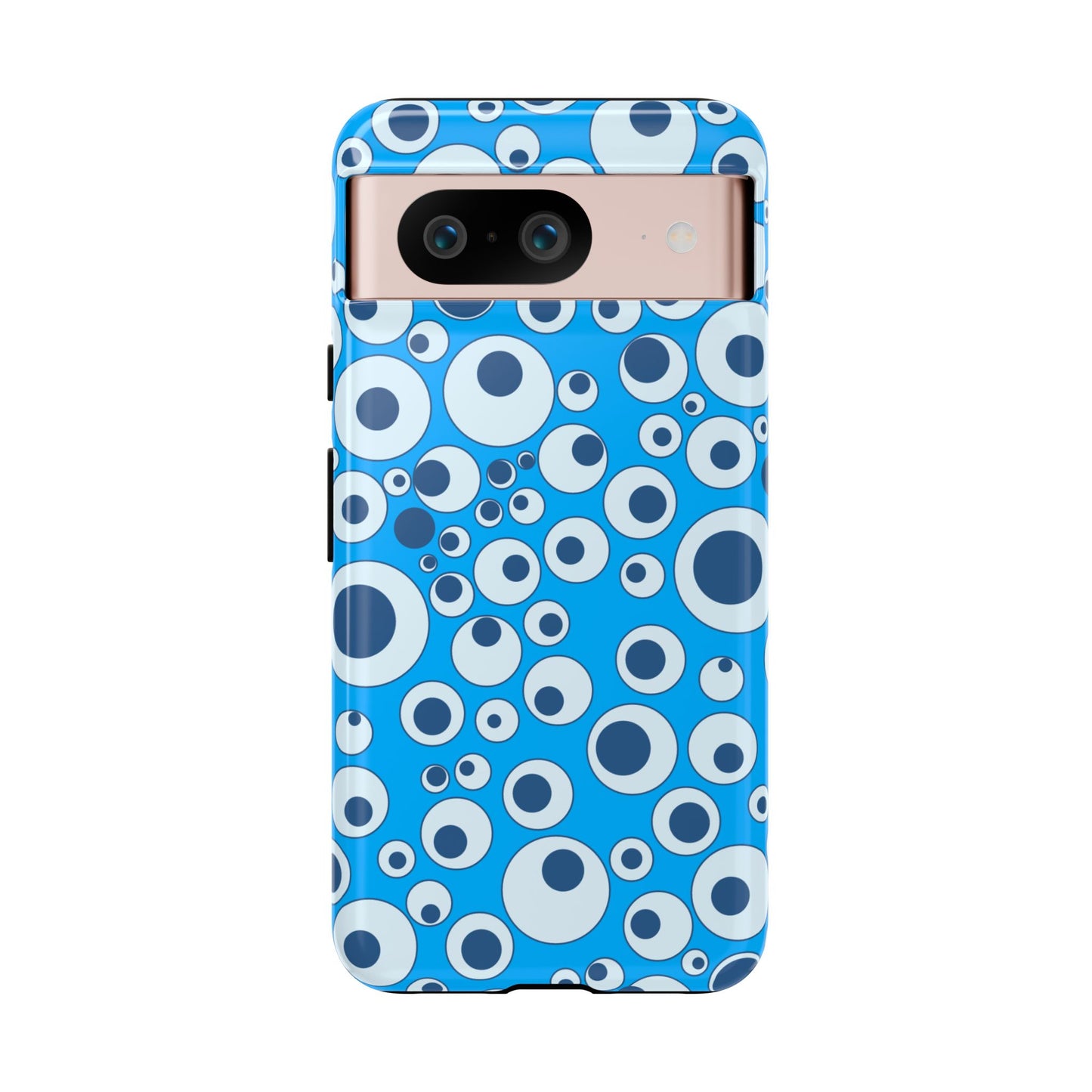 Blue Bubble Pattern Tough Phone Case — Retro Pop Circles Design