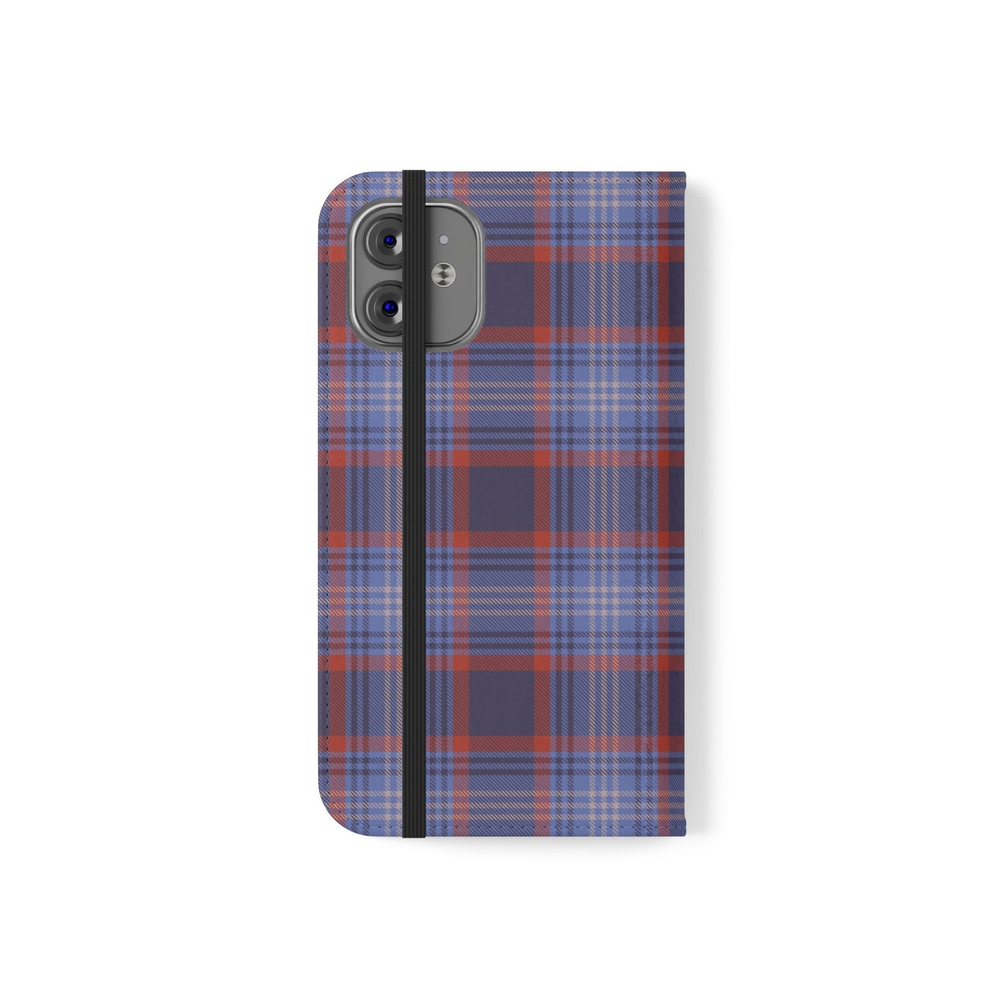 Tartan Flip Phone Case — Red & Purple Plaid Wallet Cover