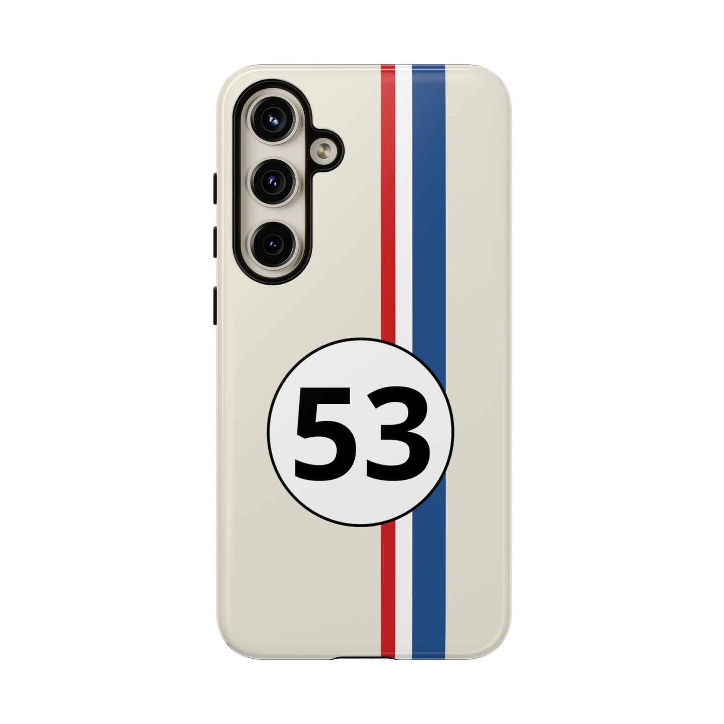 Racing Stripe Personalised Number Tough Phone Case for Apple iPhone, Samsung Galaxy and Google Pixel.