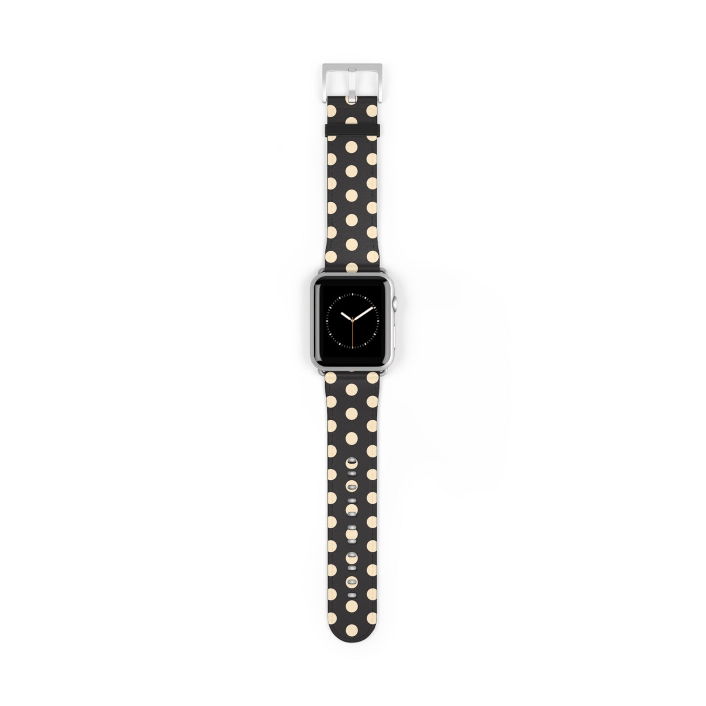 Vintage inspired black and cream polka dot ring holder with magnetic grip, ergonomic design, and retro style
