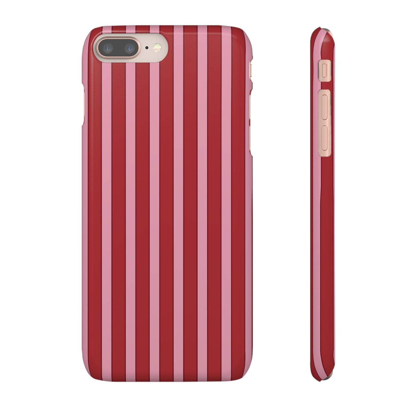 Striped Red Snap Phone Case — Slim Phone Cover for Apple iPhone and Samsung Galaxy.
