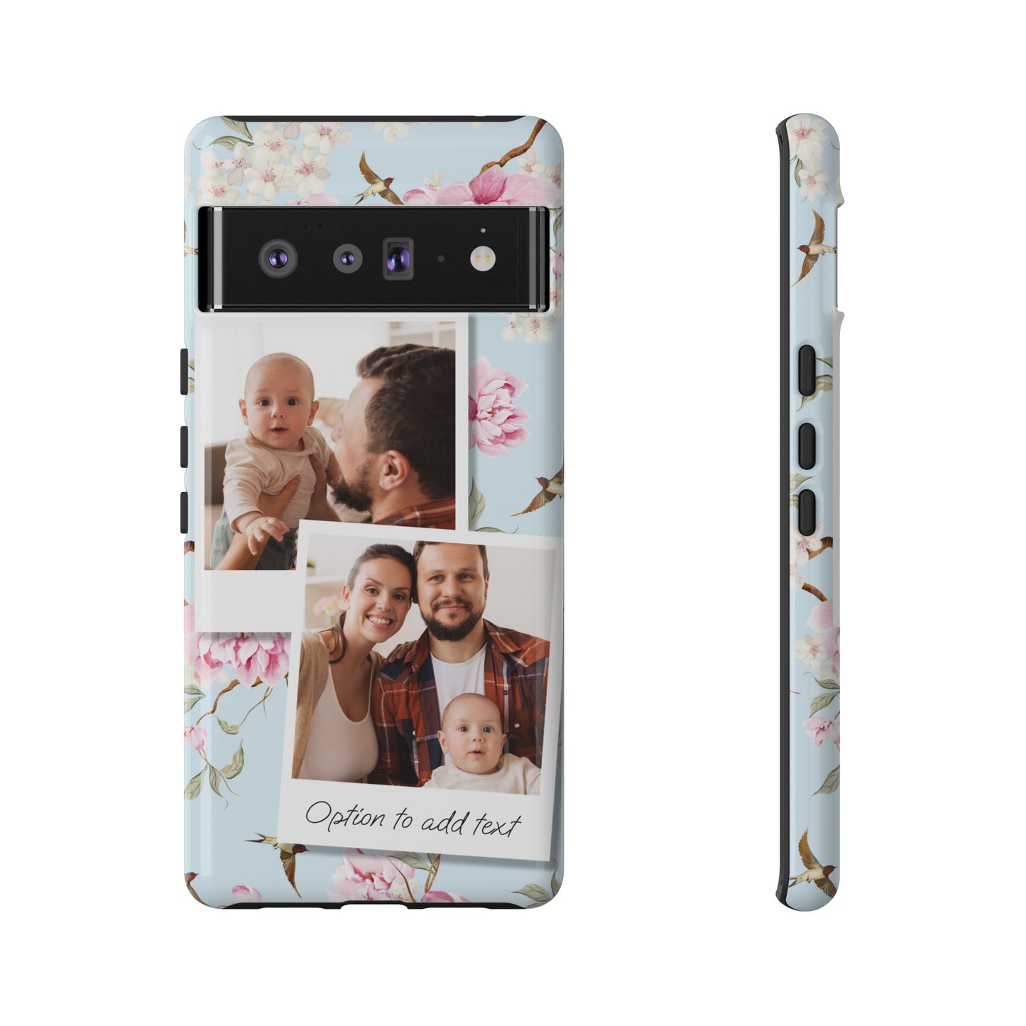 Two image Personalised Floral Photo Collage Tough Case — Personalised Family Phone Case