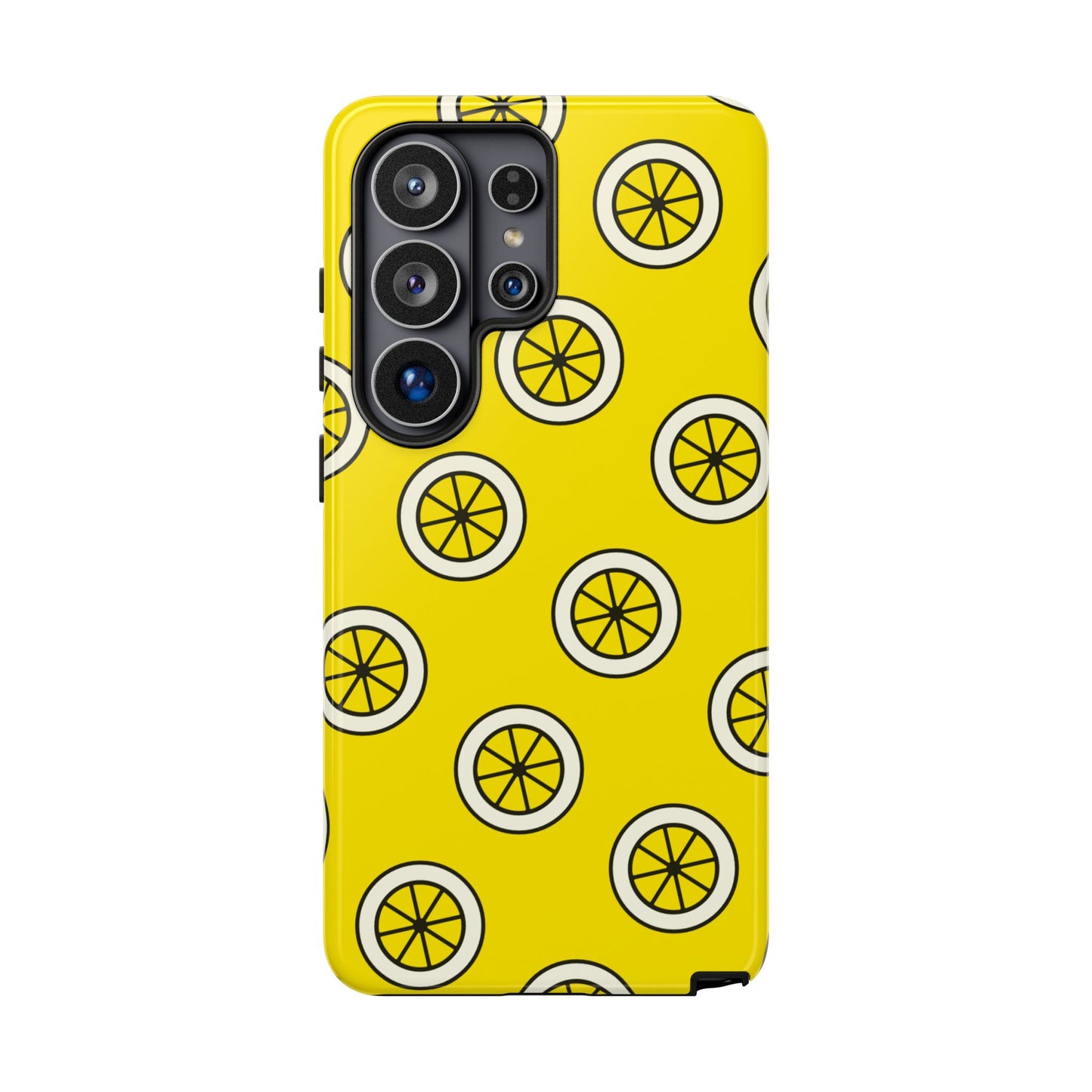Yellow Lemon Pattern Tough Phone Case — Bright Citrus Protective Cover