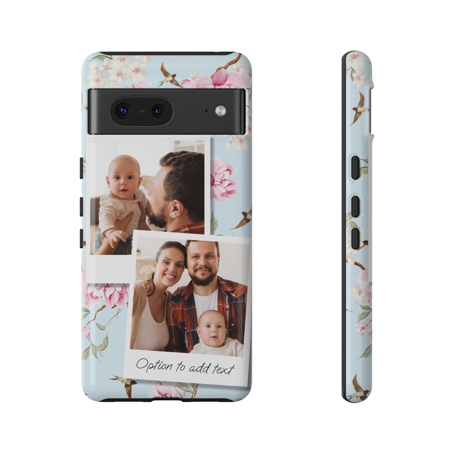 Two image Personalised Floral Photo Collage Tough Case — Personalised Family Phone Case