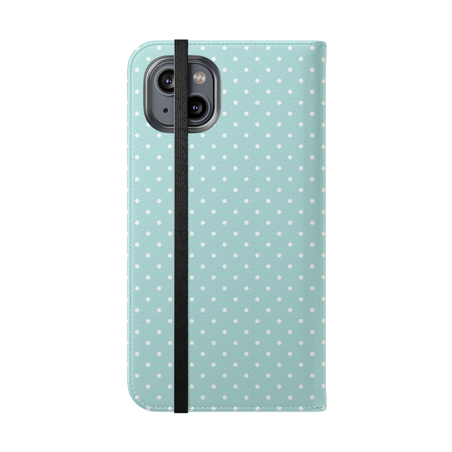 Polka Dot Flip Phone Case — Pastel Blue Polka Dot Wallet Cover