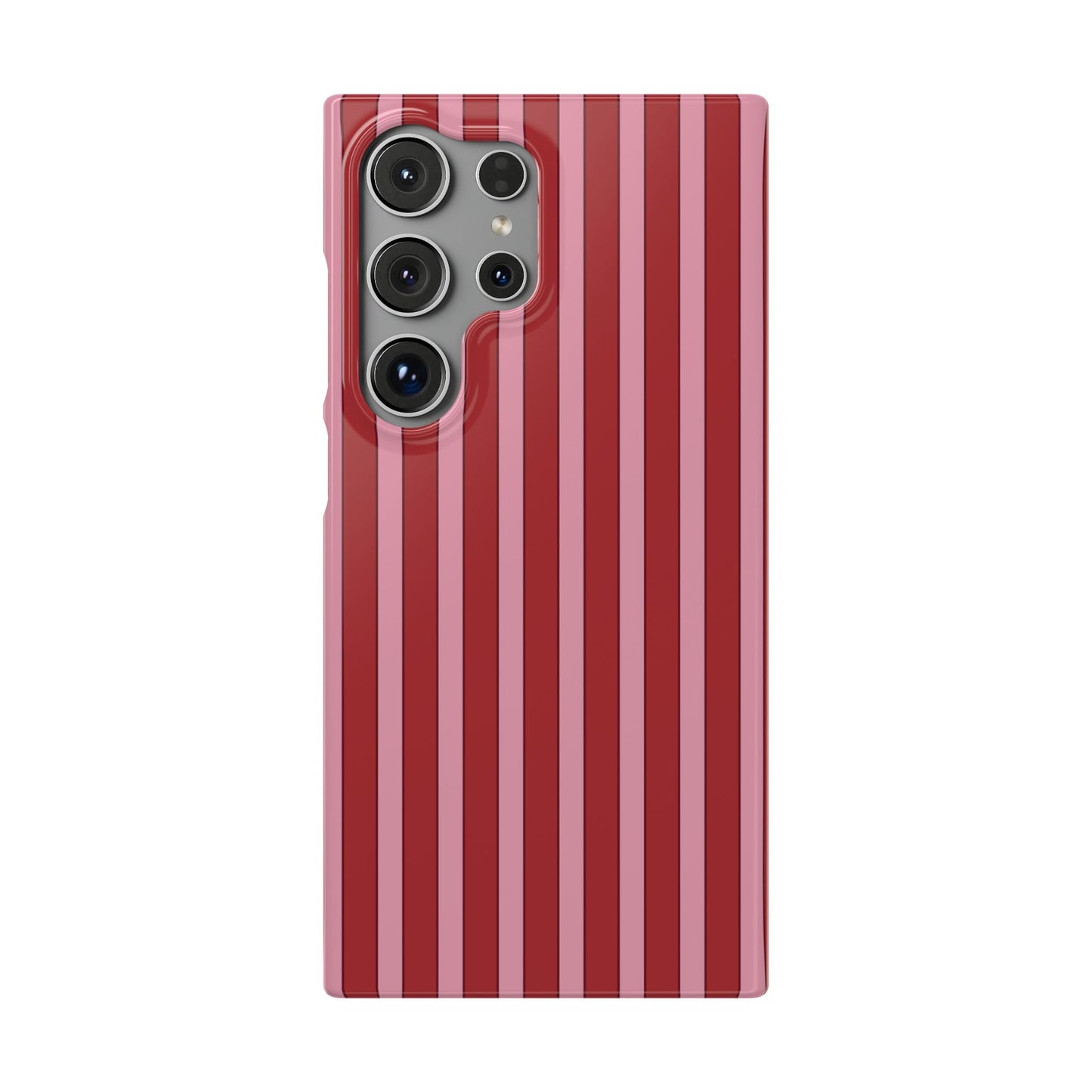 Striped Red Snap Phone Case — Slim Phone Cover for Apple iPhone and Samsung Galaxy.