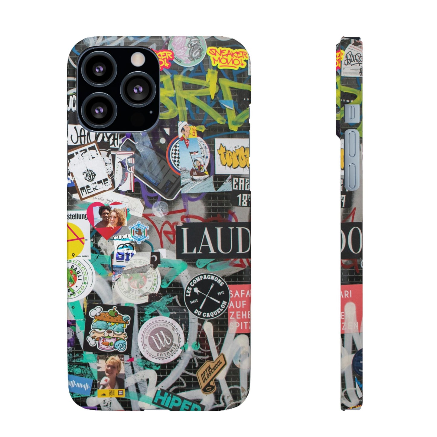 Sticker Bomb Personalised Graffiti Slim Phone Case for Apple iPhone, Samsung Galaxy and Google Pixel.