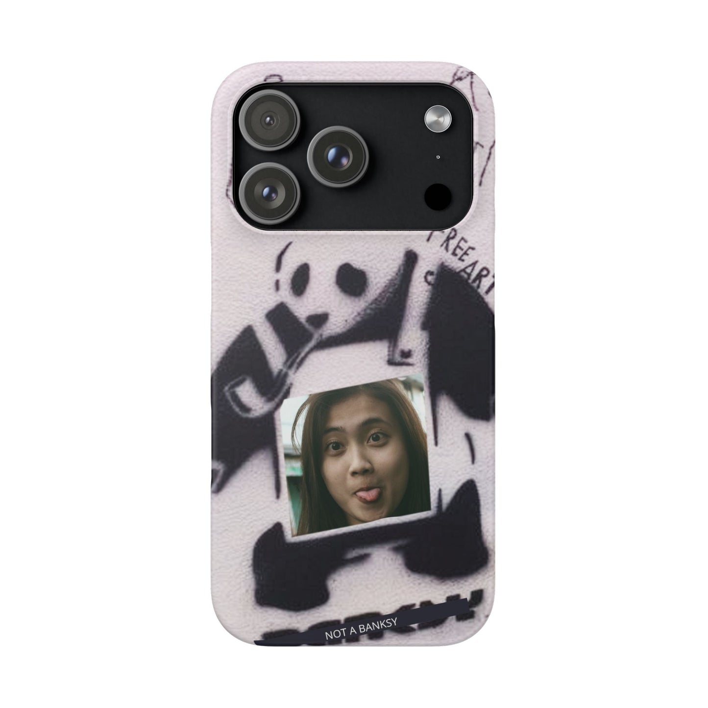 Single Image Personalised Panda Stencil Slim Phone Case for Apple iPhone, Samsung Galaxy and Google Pixel.
