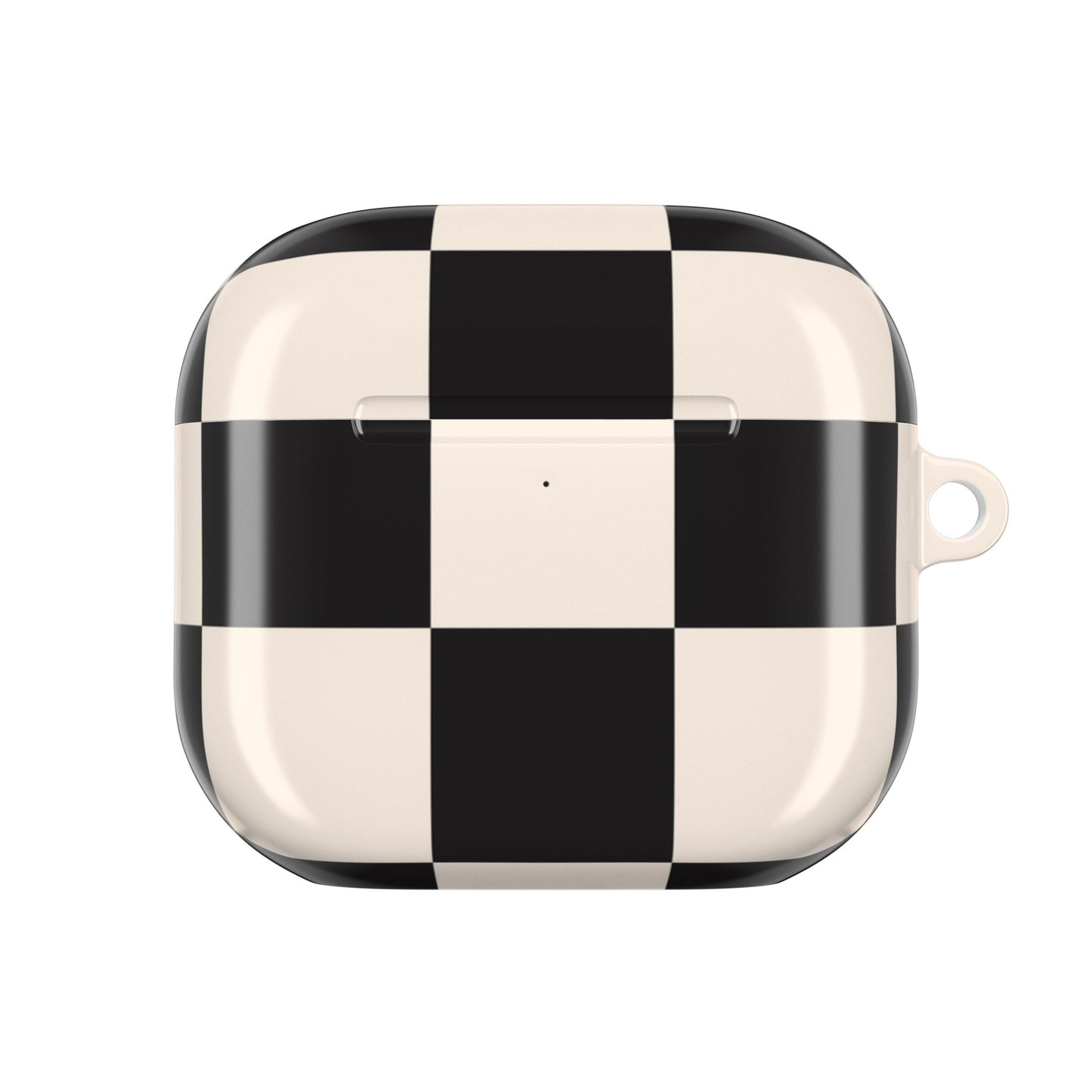 Ivory and Black Chequered AirPod Case — Protective Cover
