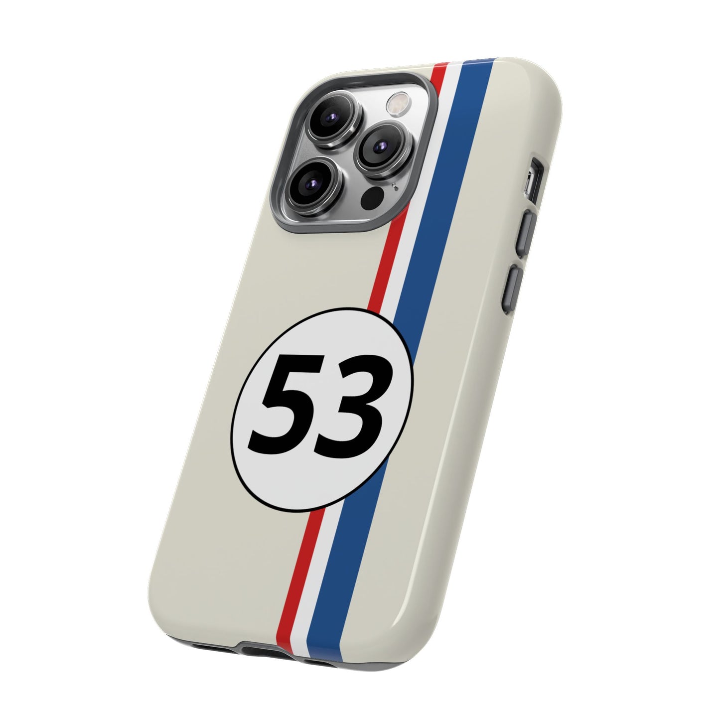 Racing Stripe Personalised Number Tough Phone Case for Apple iPhone, Samsung Galaxy and Google Pixel.