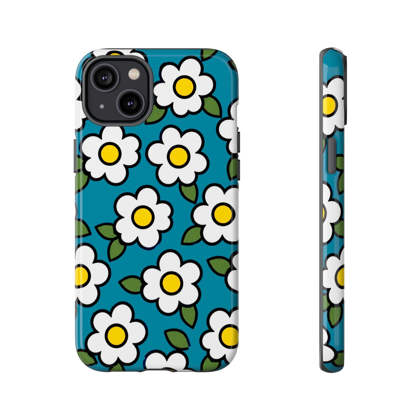 Blue Daisy Tough Phone Case — Floral Protective iPhone Cover