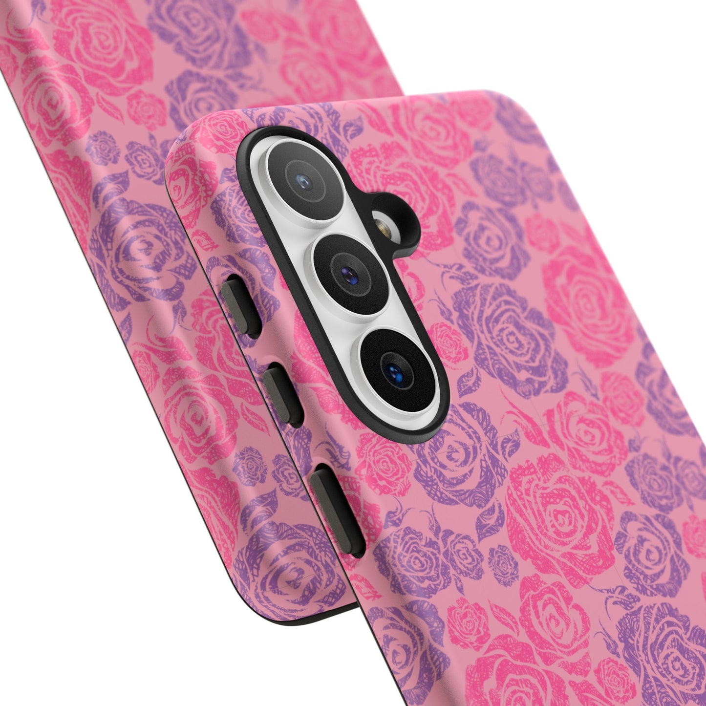 Pink & Lavender Rose Pattern Tough Phone Case