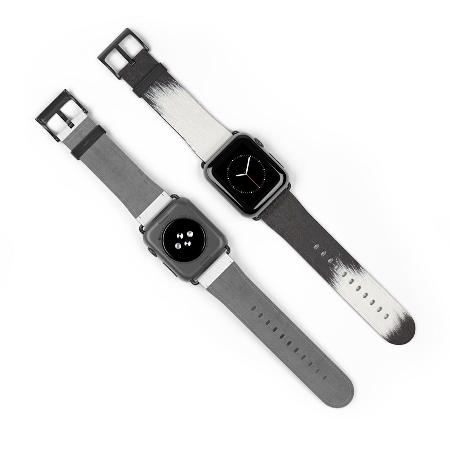 Cow Hide Watch Band for Apple Watch in faux-leather, luxury accessory with stainless steel buckle, everyday wear