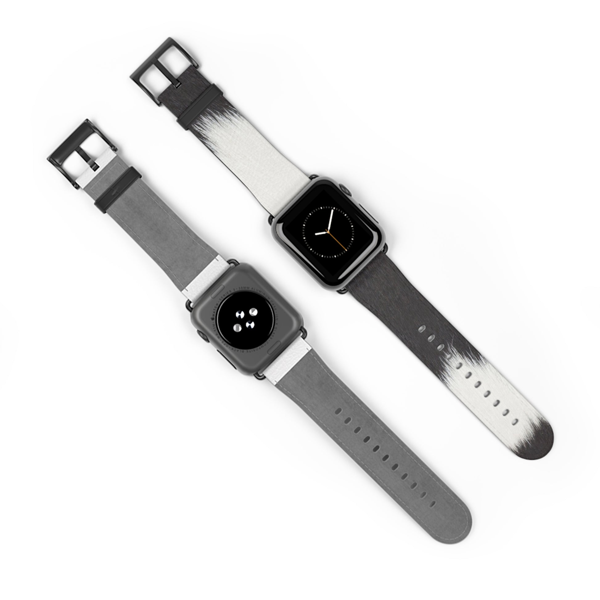 Cow Hide Watch Band for Apple Watch in faux-leather, luxury accessory with stainless steel buckle, everyday wear