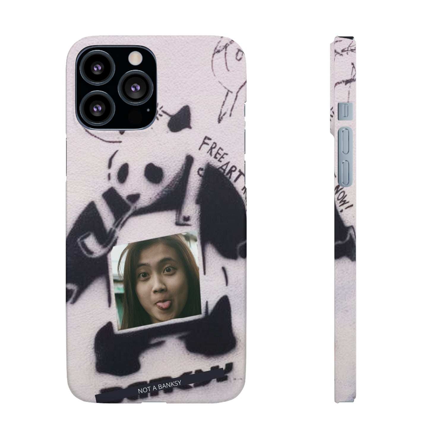 Single Image Personalised Panda Stencil Slim Phone Case for Apple iPhone, Samsung Galaxy and Google Pixel.