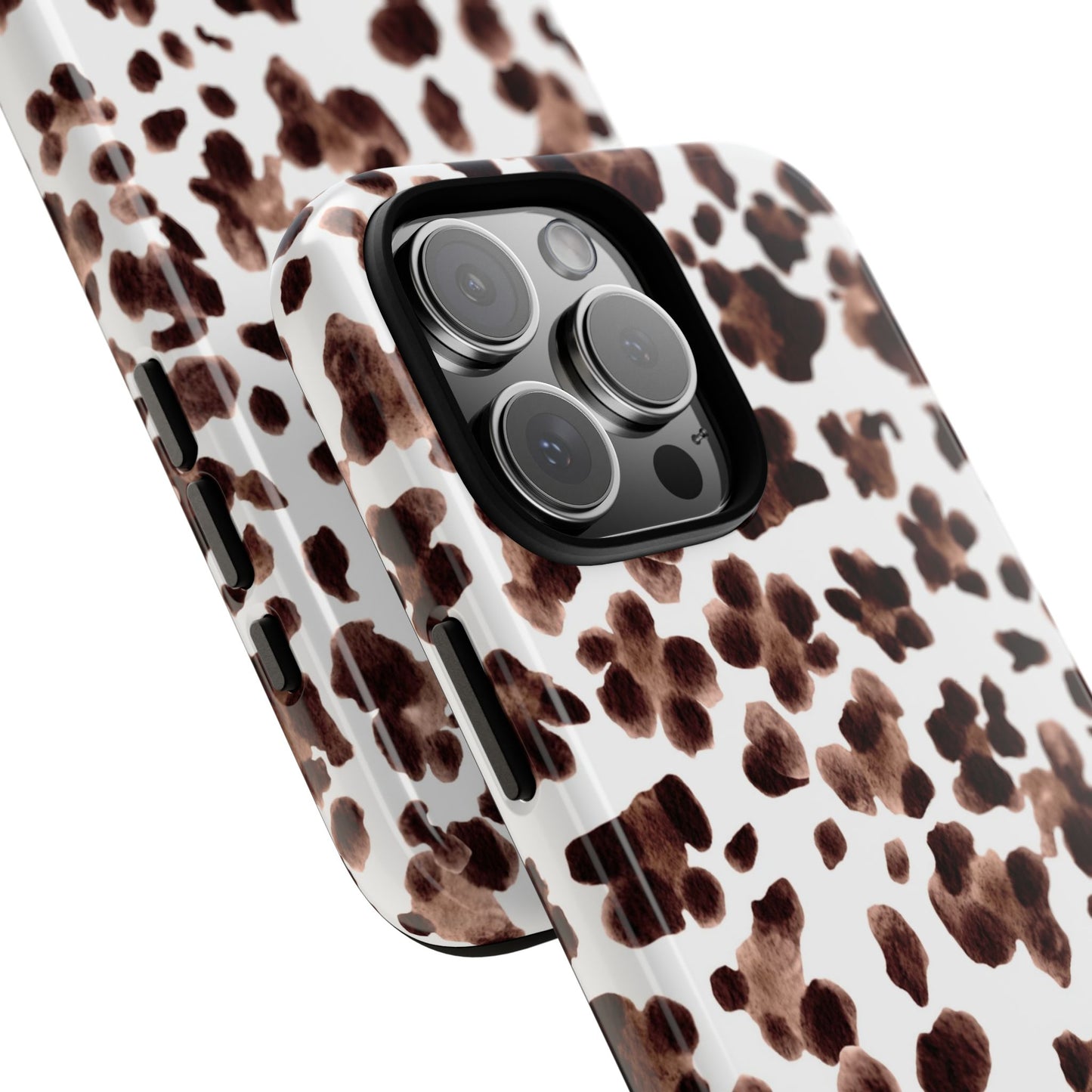 Brown Cowhide Print Phone Case — Tough Protective iPhone Cover