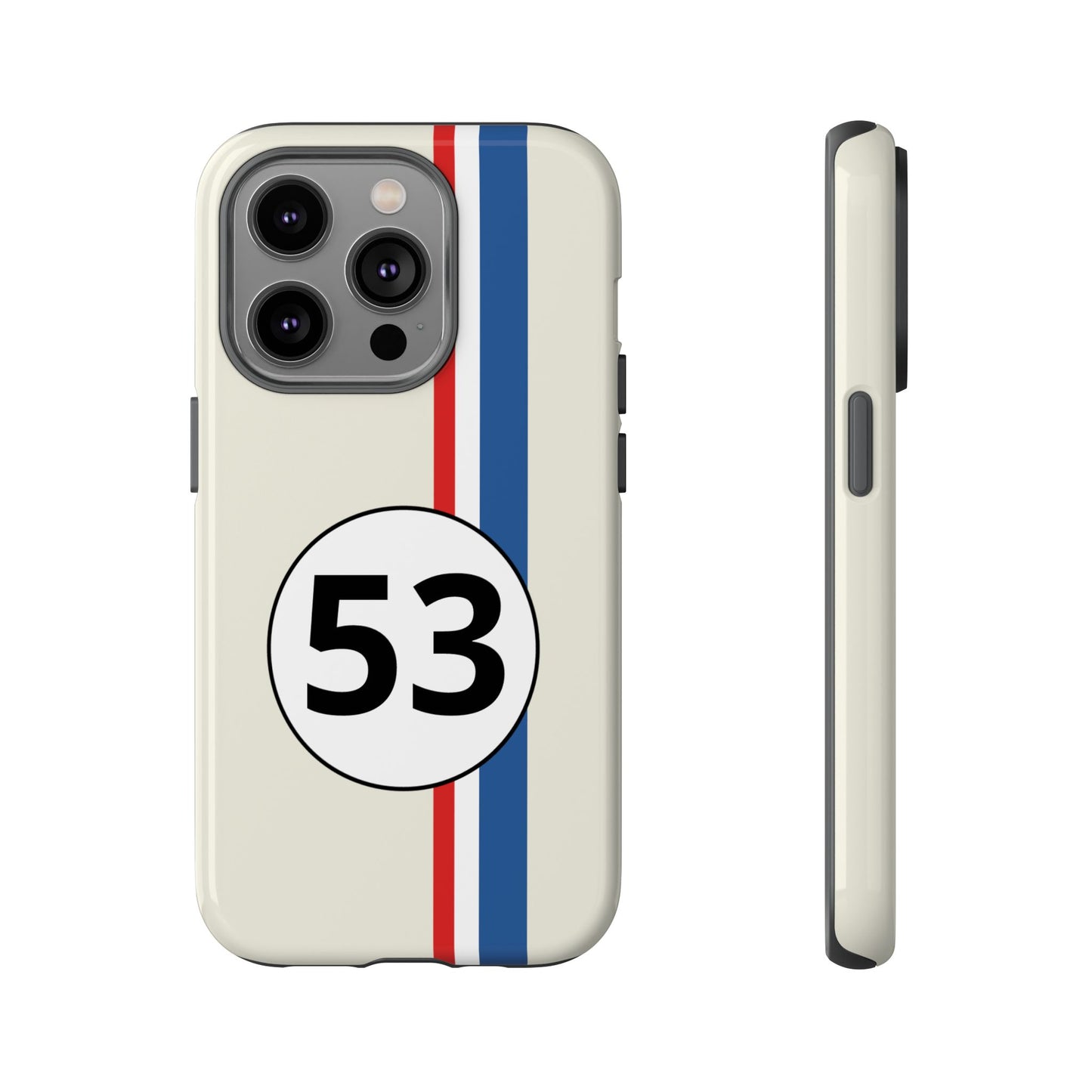 Racing Stripe Personalised Number Tough Phone Case for Apple iPhone, Samsung Galaxy and Google Pixel.