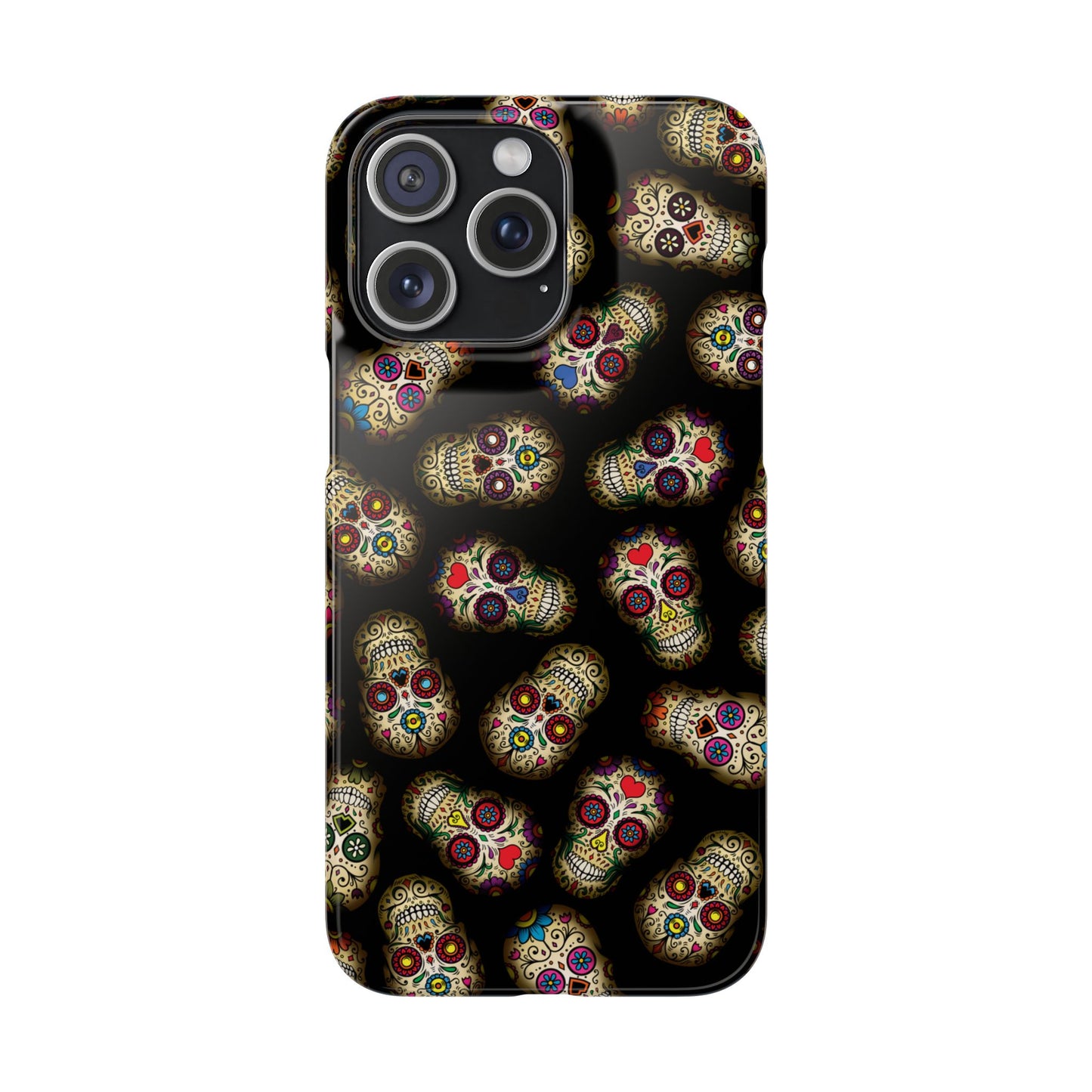 Sugar Skull — Day of the Dead Floral Slim Case for Apple iPhone, Samsung Galaxy and Google Pixel.