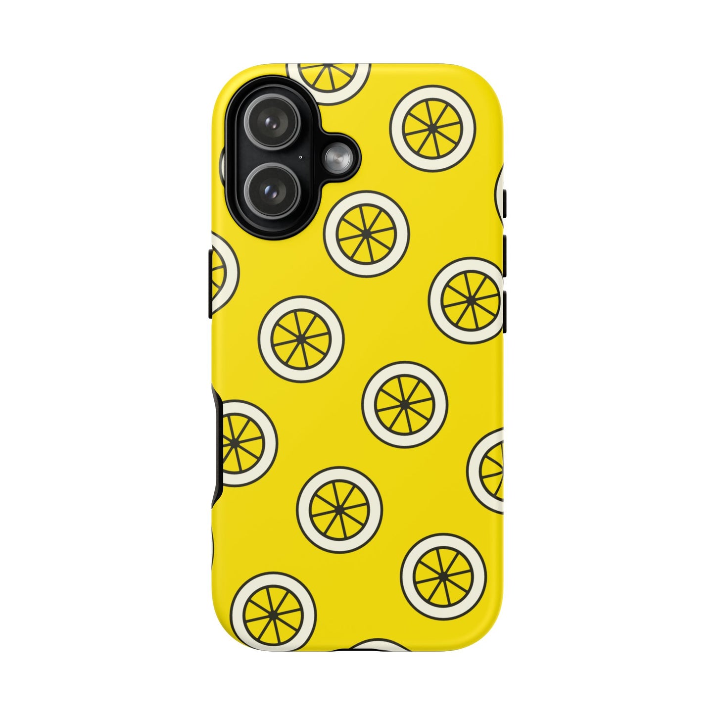 Yellow Lemon Pattern Tough Phone Case — Bright Citrus Protective Cover