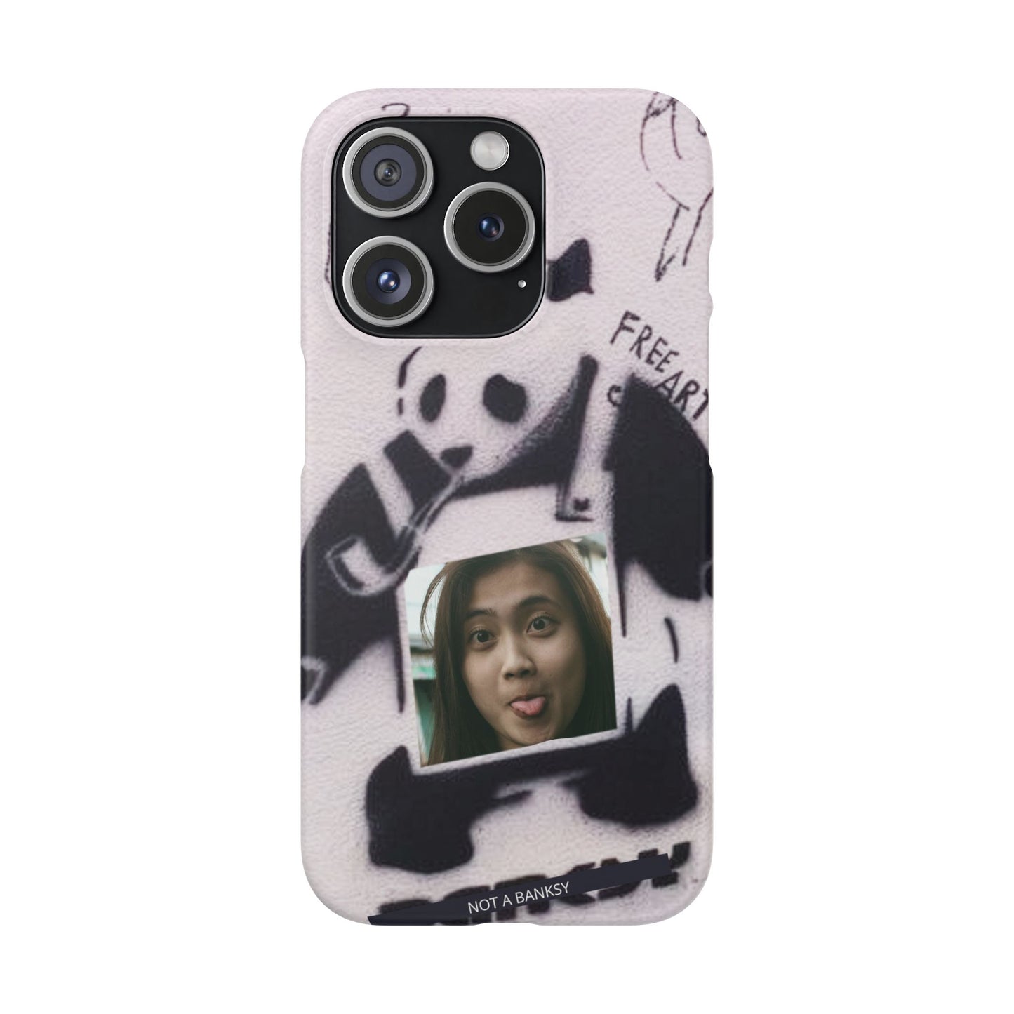 Single Image Personalised Panda Stencil Slim Phone Case for Apple iPhone, Samsung Galaxy and Google Pixel.