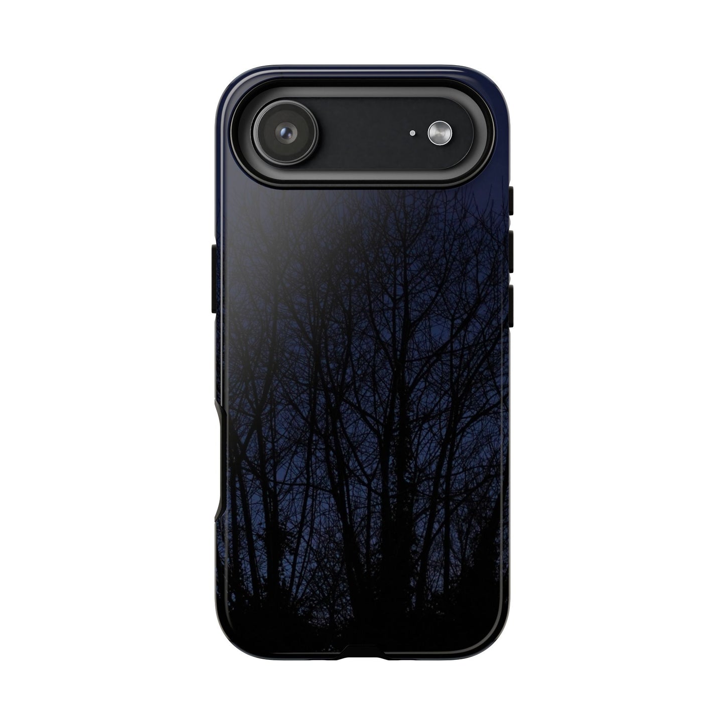 Night Forest Phone Case — Dark Tree Silhouette Protective Tough Case