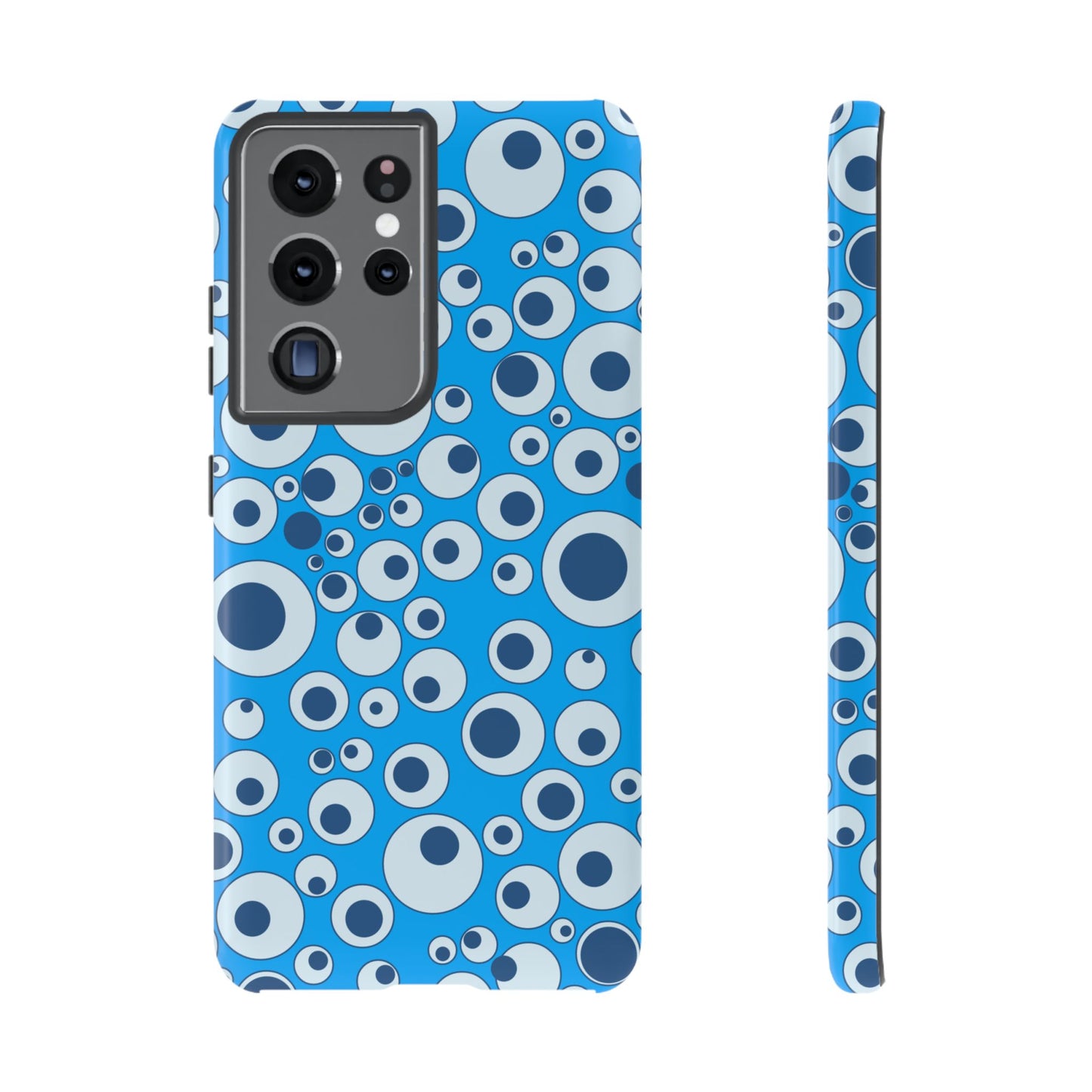 Blue Bubble Pattern Tough Phone Case — Retro Pop Circles Design
