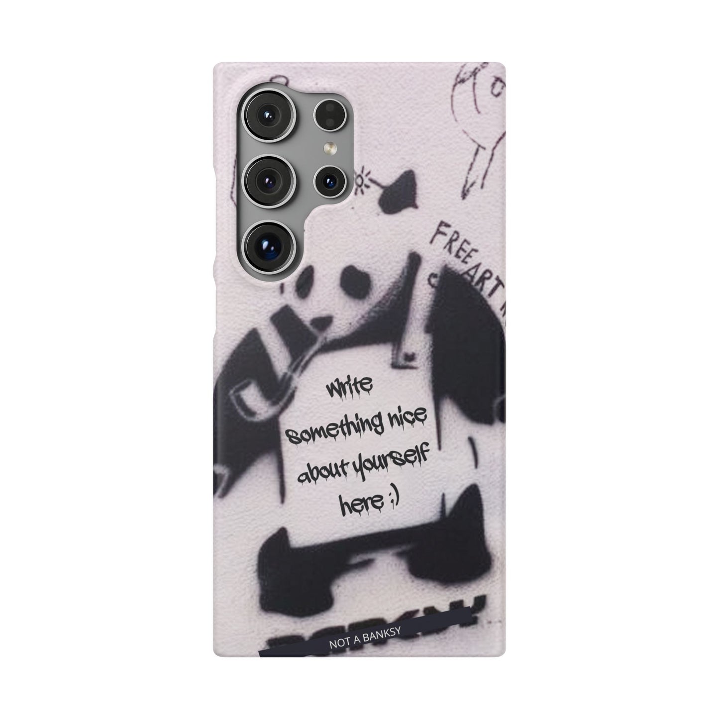 Personalised Panda Stencil Phone Case for Apple iPhone, Samsung Galaxy and Google Pixel.