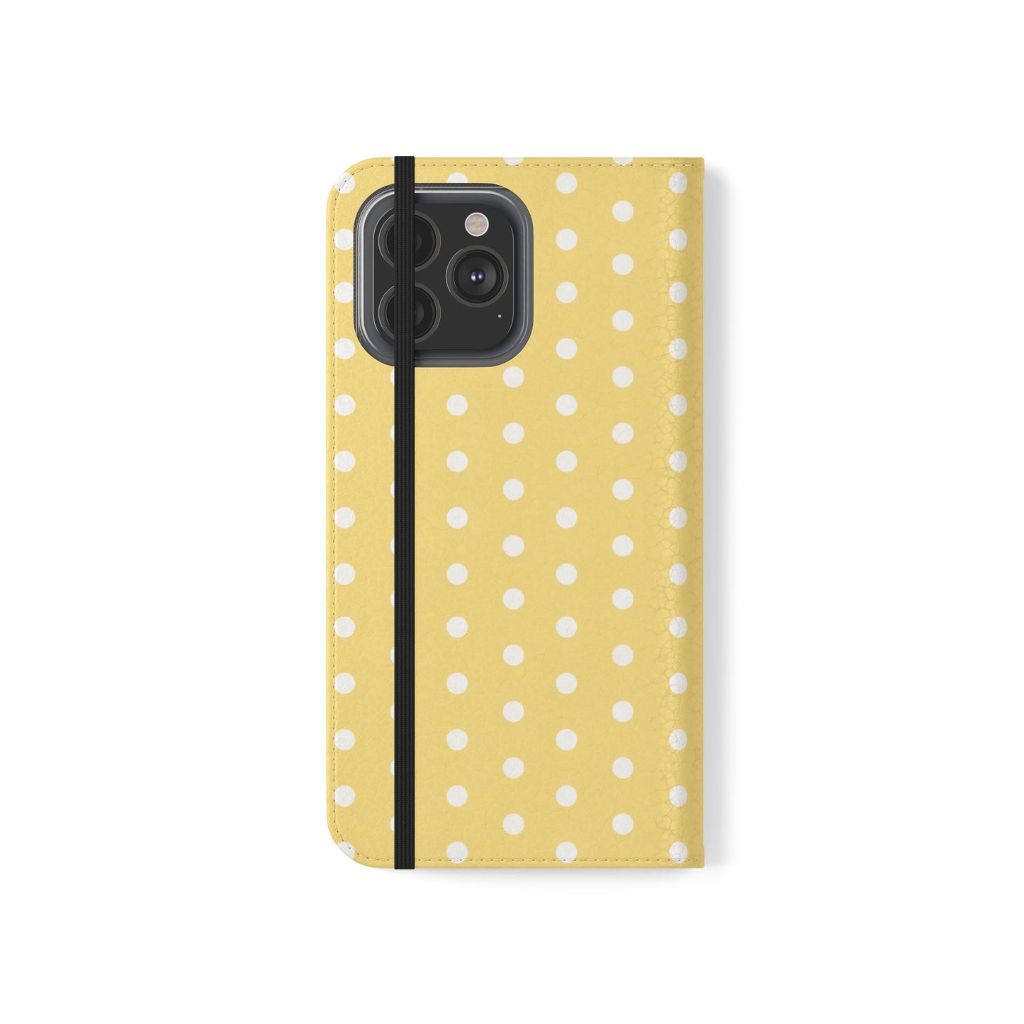 Polka Dot Flip Phone Case — Yellow Polka Dot Wallet Cover