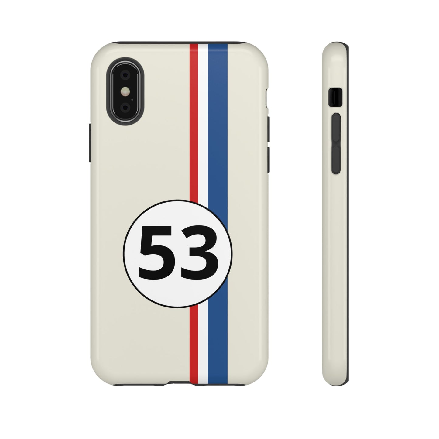 Racing Stripe Personalised Number Tough Phone Case for Apple iPhone, Samsung Galaxy and Google Pixel.