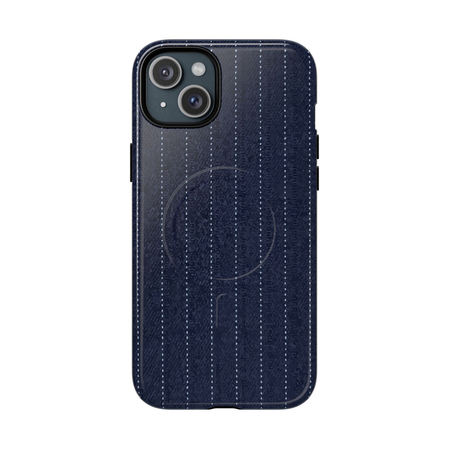 MagSafe Tough Phone Case — Navy Pinstripe Magnetic Protective Cover