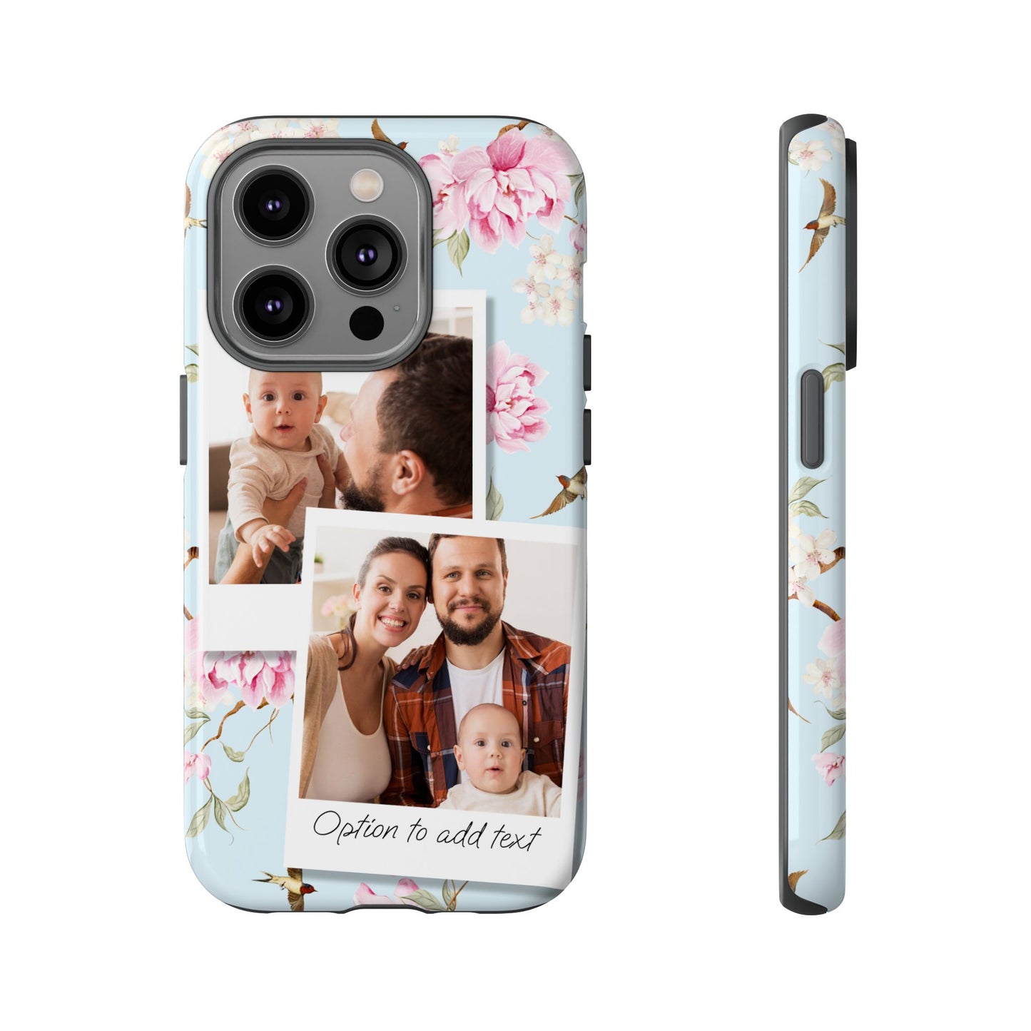 Two image Personalised Floral Photo Collage Tough Case — Personalised Family Phone Case