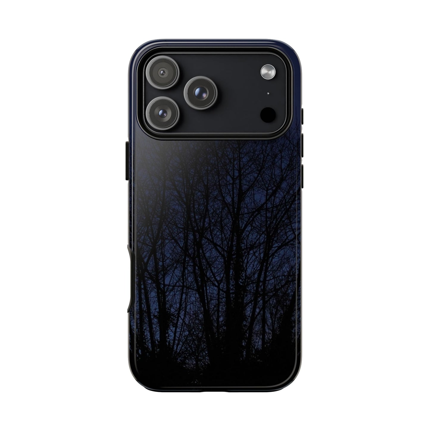 Night Forest Phone Case — Dark Tree Silhouette Protective Tough Case