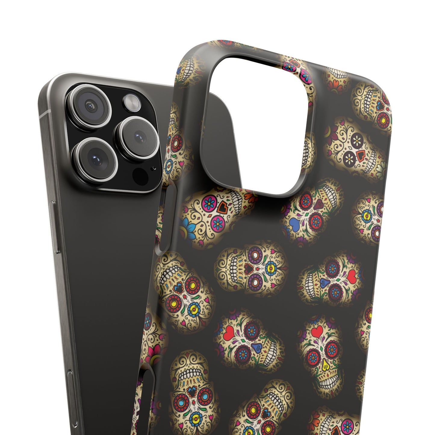 Sugar Skull — Day of the Dead Floral Slim Case for Apple iPhone, Samsung Galaxy and Google Pixel.