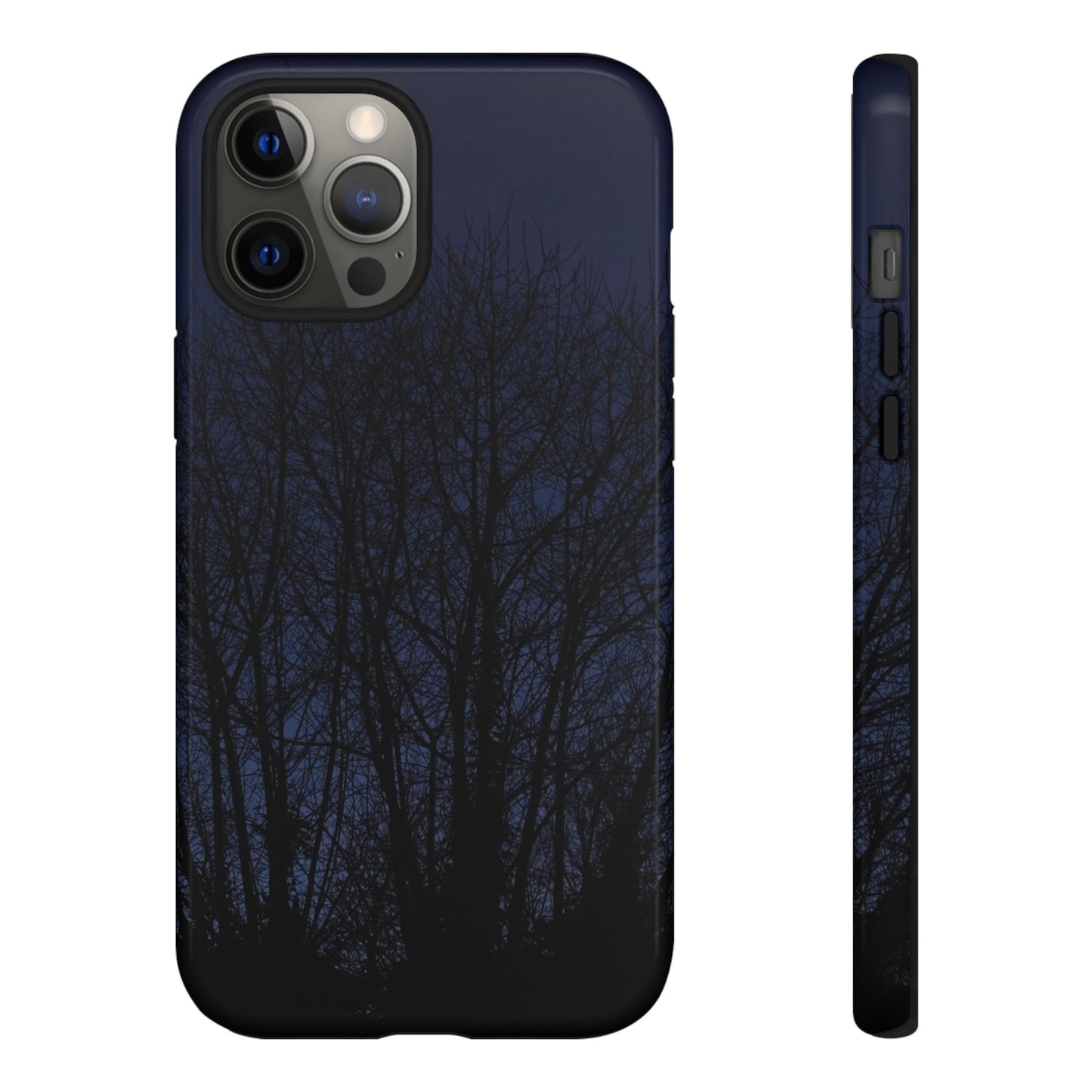 Night Forest Phone Case — Dark Tree Silhouette Protective Tough Case